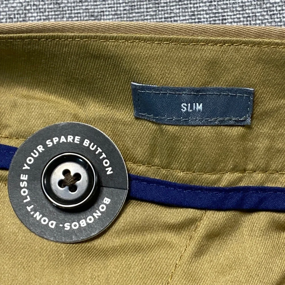 Bonobos Mens Thursday Weekday Warrior Slim Fit Chinos Tan Khaki Pants 32x34 NWOT